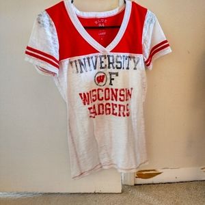 Baseball style University of Wisconsin tee